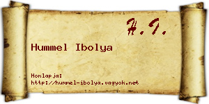 Hummel Ibolya névjegykártya